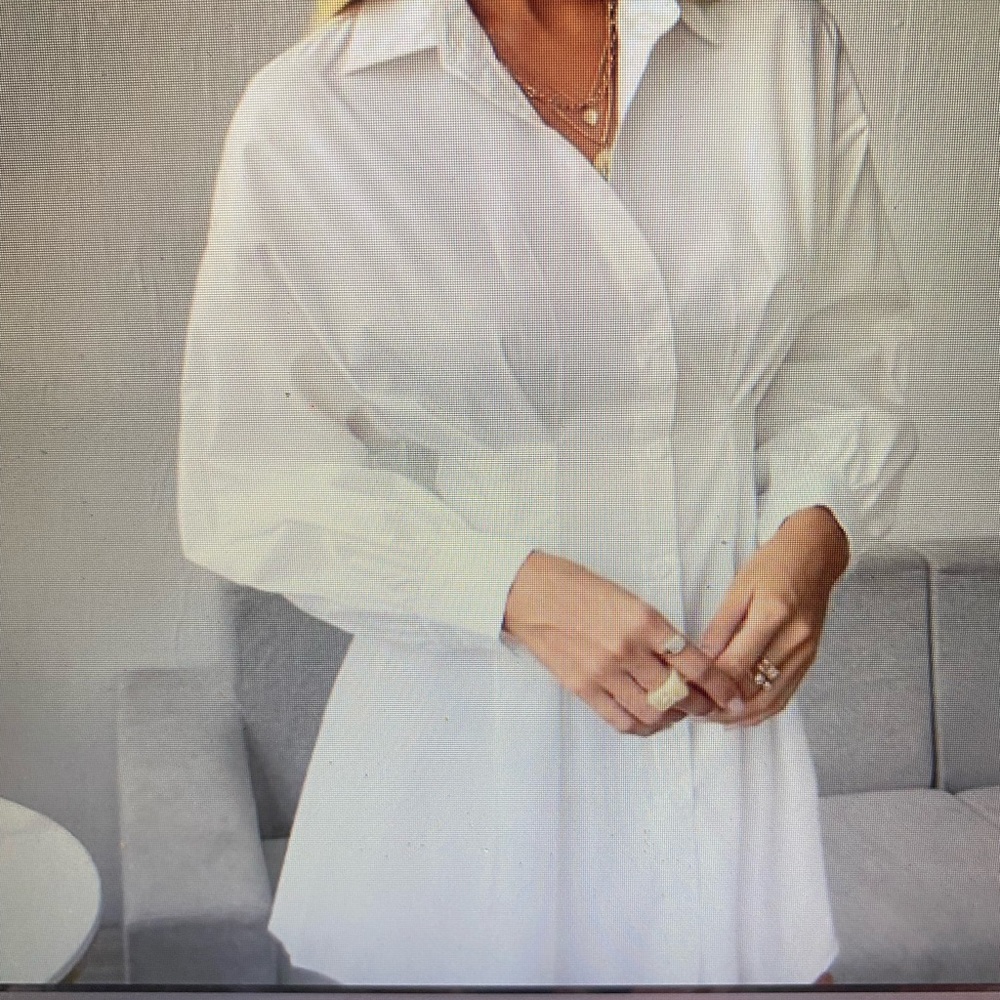 Collared white shirt dress